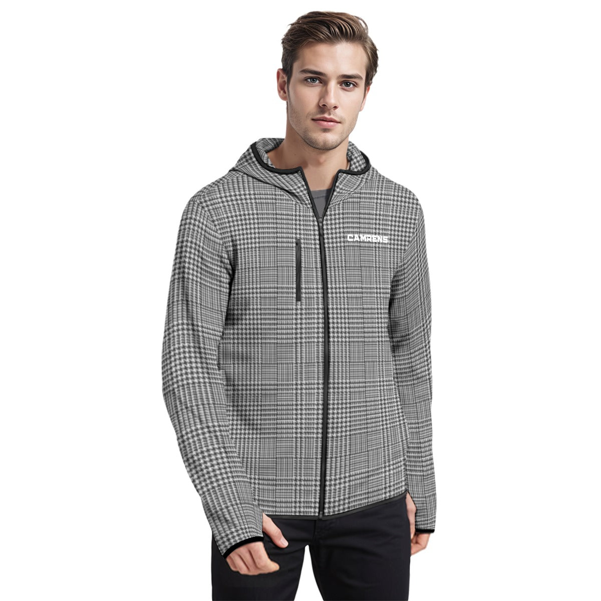Zip-Up Hoodie GreyGrid
